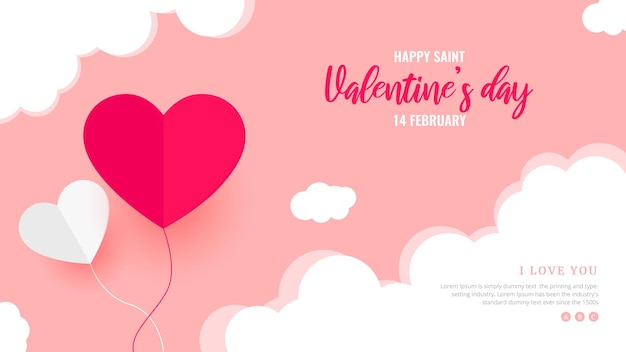 Diseño de banner de feliz día de San Valentín