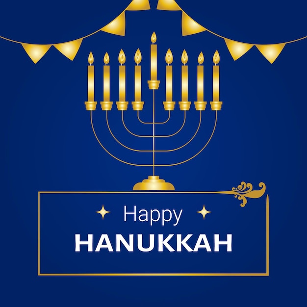 Diseño de banner de feliz hanukkah de vector libre