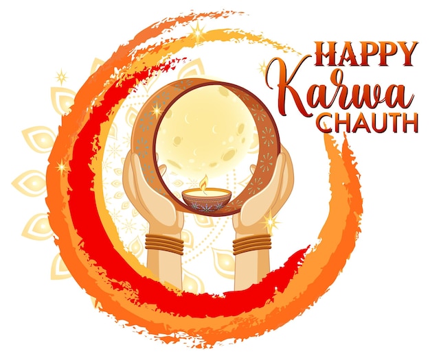 Diseño de banner feliz Karva Chauth