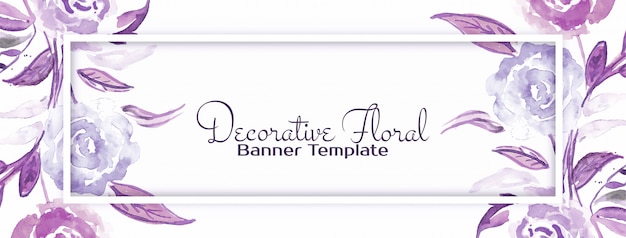 Diseño de banner floral con estilo decorativo