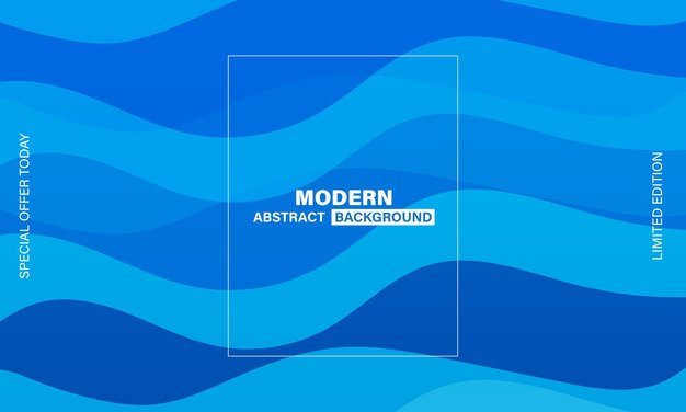 Diseño de banner de fondo abstracto moderno ondulado azul