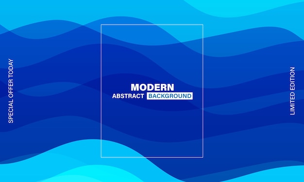 Diseño de banner de fondo abstracto moderno ondulado azul