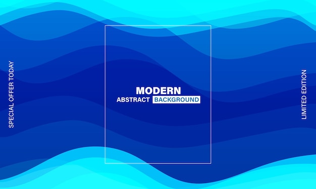 Diseño de banner de fondo abstracto moderno ondulado azul