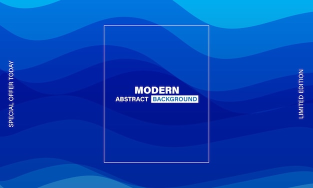 Diseño de banner de fondo abstracto moderno ondulado azul