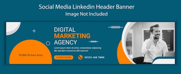 Diseño de banner de fondo de perfil de LinkedIn en redes sociales.
