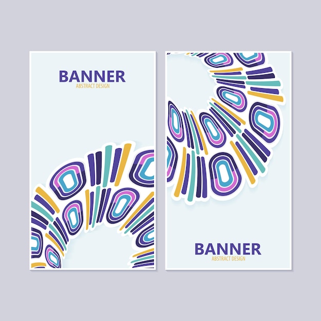 diseño de banner de forma abstracta y colorida