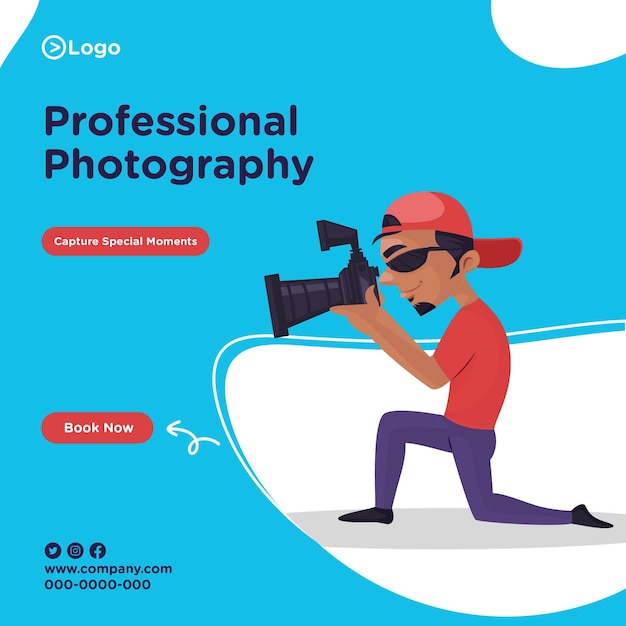 Diseño de banner de fotografía profesional