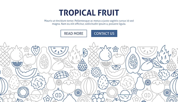 Diseño de banner de frutas tropicales