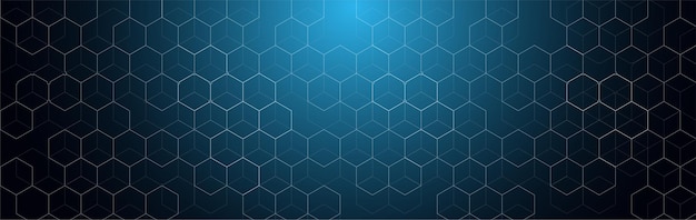 Diseño de banner hexagonal de vector con fondo abstracto hexagonal