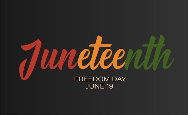 Diseño de banner horizontal minimalista Juneteenth Plantilla vectorial para el día de la libertad Juneteenth