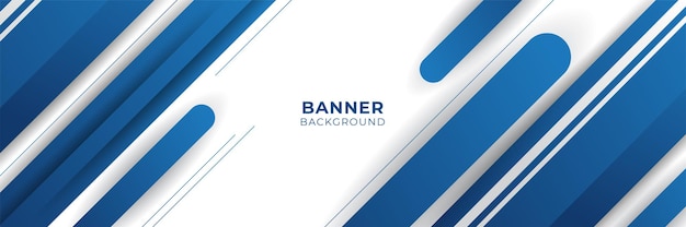Diseño de banner horizontal de webinar de negocios. Diseño de banner moderno con color de fondo azul oscuro y blanco y lugar para la foto. Utilizable para banner, portada y encabezado.