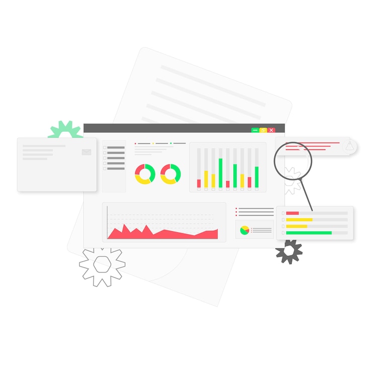 Vector diseño de banner de infografía de estadística de sitio web