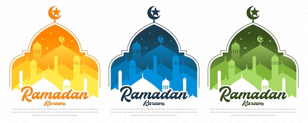 diseño de banner islámico ramadan kareem con estilo árabe y fondo de patrón árabe