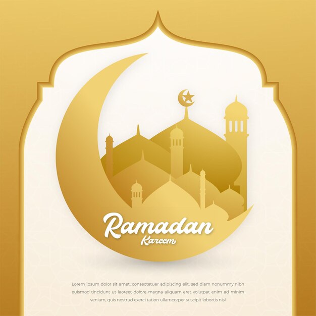 diseño de banner islámico ramadan kareem con estilo árabe y fondo de patrón árabe