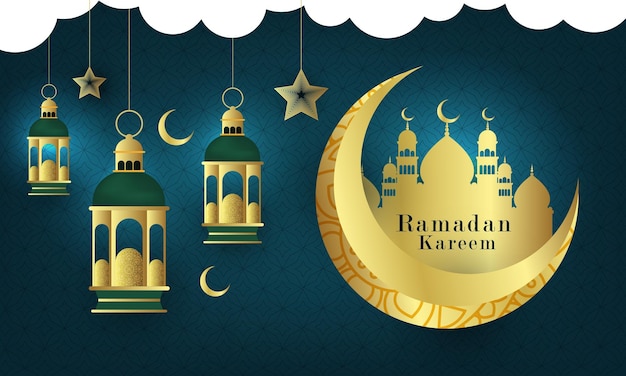 Diseño de banner islámico ramadan kareem