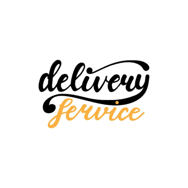 Diseño de banner con letras Servicio de entrega. Ilustración vectorial