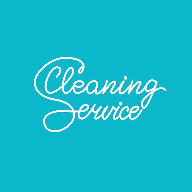 Diseño de banner con letras Servicio de limpieza. Ilustración vectorial