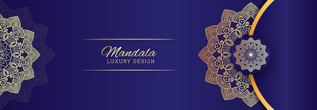 Diseño de banner de lujo de mandala