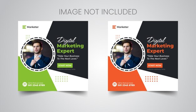 Diseño de banner de marketing de negocios digitales Plantilla de diseño de publicación de redes sociales