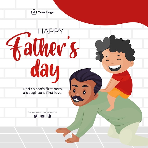 Diseño de banner del mejor padre del mundo plantilla de feliz día del padre