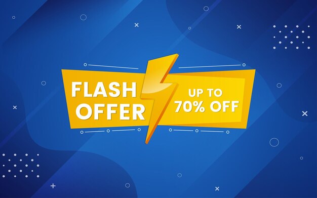 Diseño de banner moderno de venta flash 70 de descuento