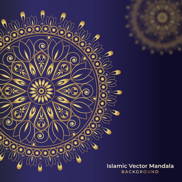 Vector diseño de banner con motivo de fondo vectorial de mandala islámico