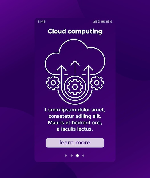 Diseño de banner móvil de computación en la nube