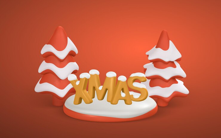 Vector diseño de banner de navidad escena redonda 3d con nieve blanca y árbol de navidad cartel de navidad ilustración vectorial