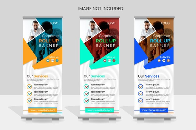 diseño de banner de negocio vectorial con múltiples colores