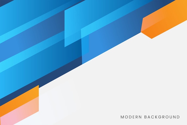 Diseño de banner de negocios abstracto con color naranja azul sobre fondo blanco Presentación moderna