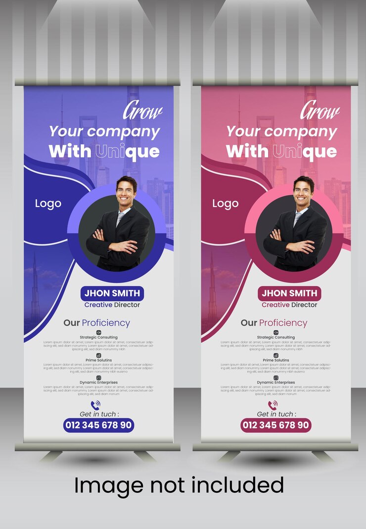 Diseño de banner de negocios corporativos enrollables