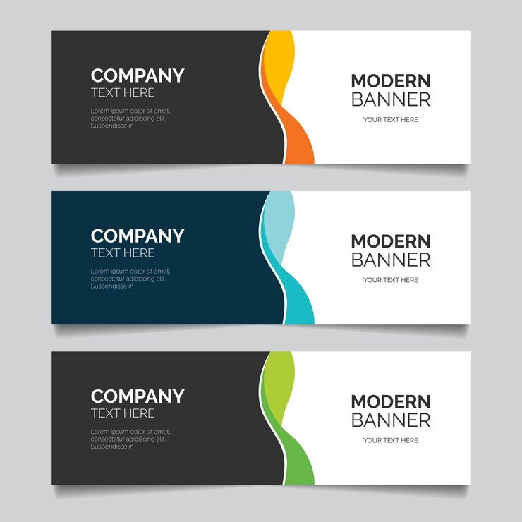diseño de banner de negocios con fondo de onda