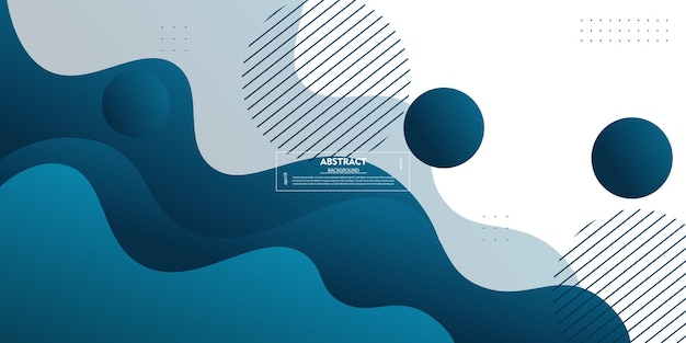 Diseño de banner de negocios geométrico azul Diseño creativo de banner con forma de onda y círculo como plantilla