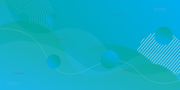 Diseño de banner de negocios geométrico azul Diseño creativo de banner con forma de onda y línea como plantilla