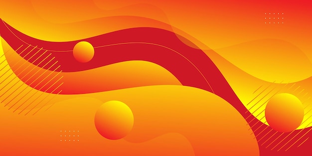 Diseño de banner de negocios geométrico naranja Diseño creativo de banner con forma de onda y líneas como plantilla