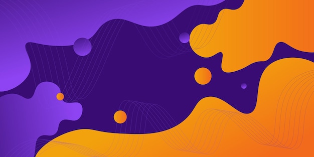 Diseño de banner de negocios geométrico púrpura naranja Diseño creativo de banner con forma de onda