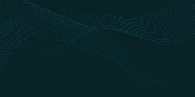 Diseño de banner de negocios con líneas de onda geométricas azules brillantes Diseño creativo de banner con líneas