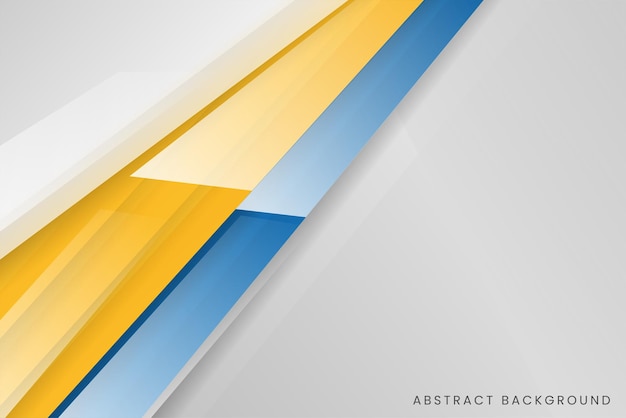 Diseño de banner de negocios de tecnología azul y amarillo brillante abstracto moderno sobre fondo blanco