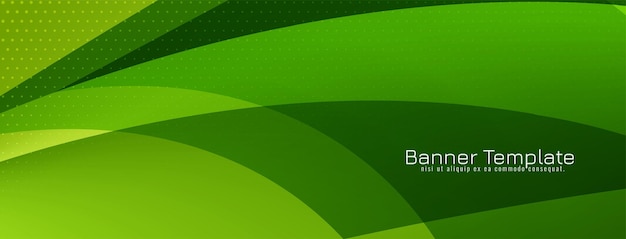 Diseño de banner de negocios verde de estilo de onda moderna