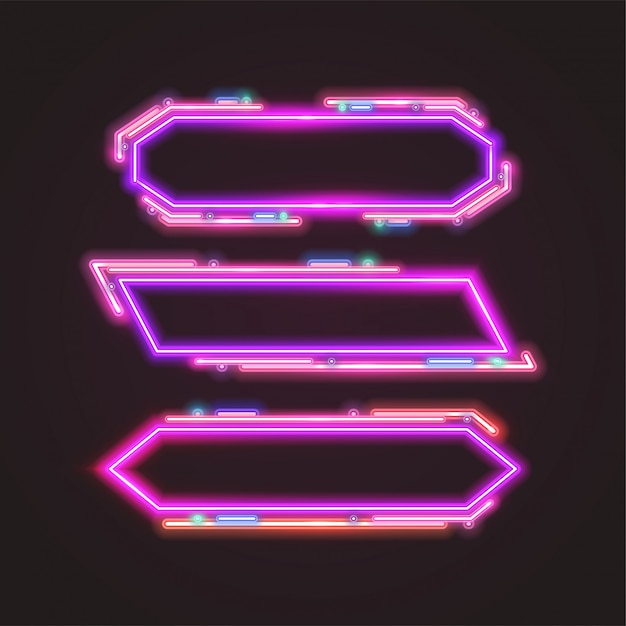 Diseño de banner de neón de moda.