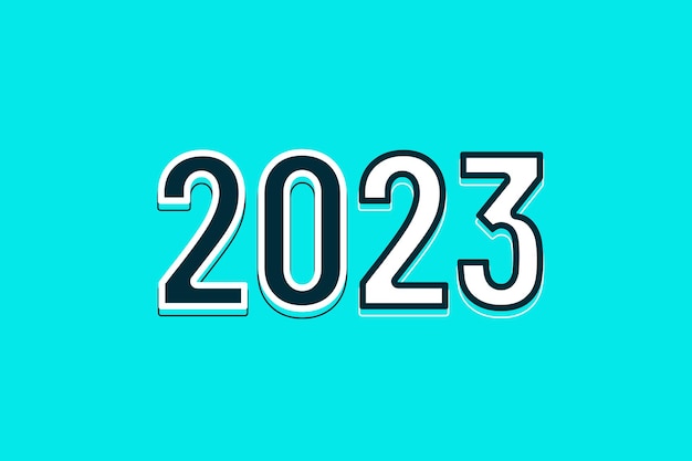 Diseño de banner nuevo de vacaciones de año nuevo de estilo minimalista con texto 2023
