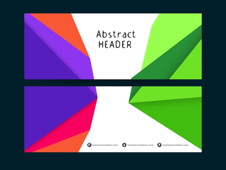 Vector diseño de banner o encabezado de medios sociales en un estilo abstracto colorido