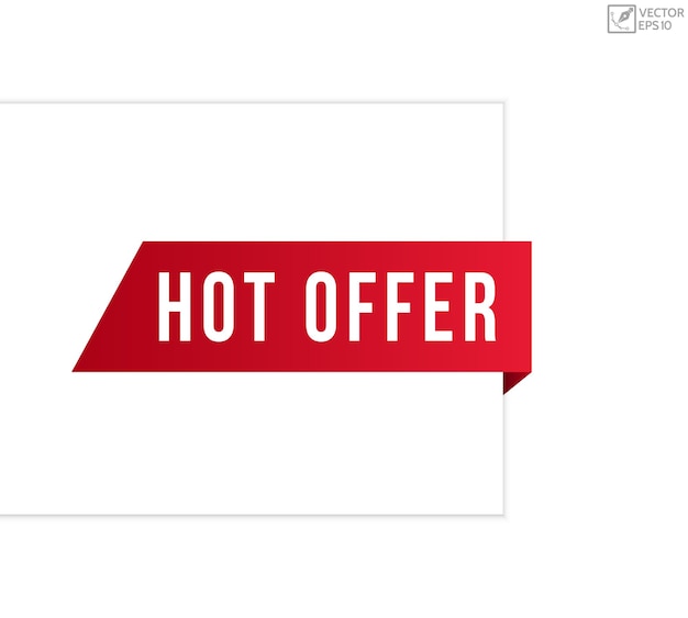 Diseño de banner de oferta caliente aislado sobre fondo blanco
