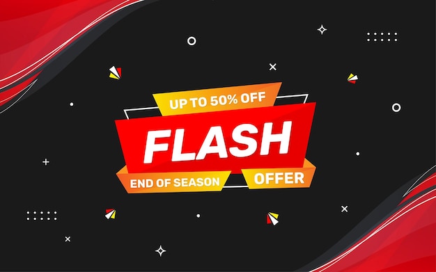 Diseño de banner de oferta flash con efecto de texto editable