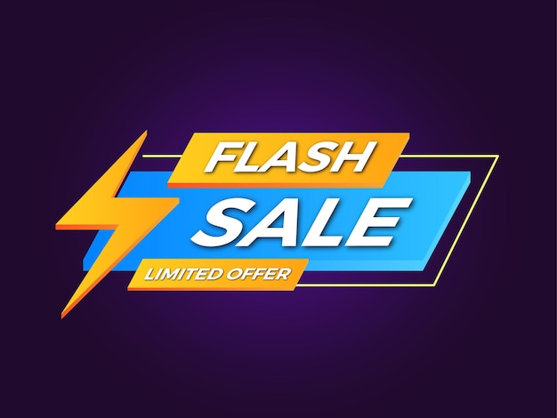 Vector diseño de banner de oferta limitada de venta flash