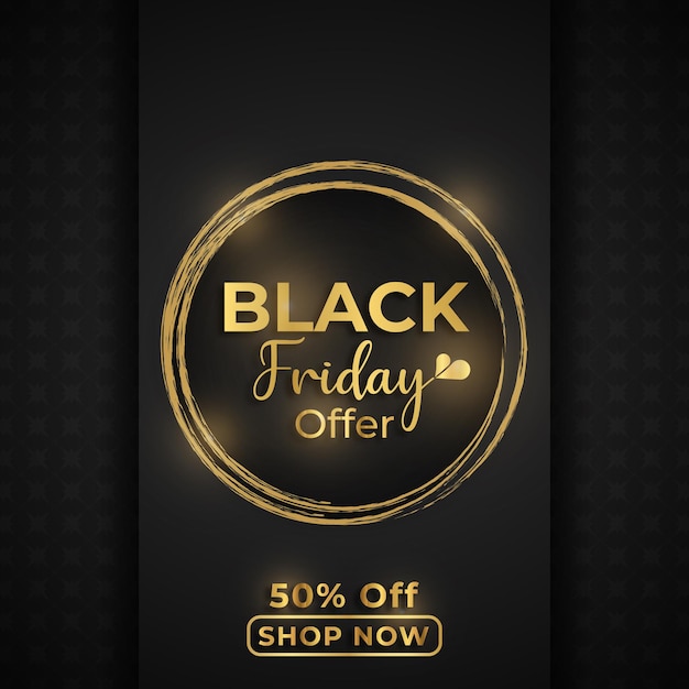 Diseño de banner de oferta de viernes negro de lujo