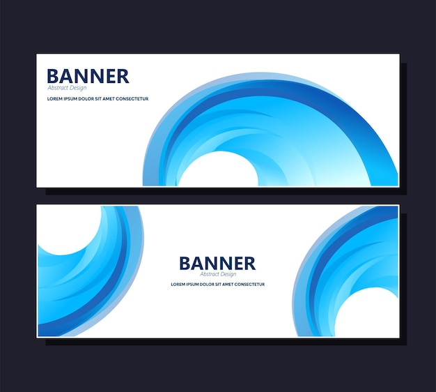Diseño de banner de onda abstracta azul