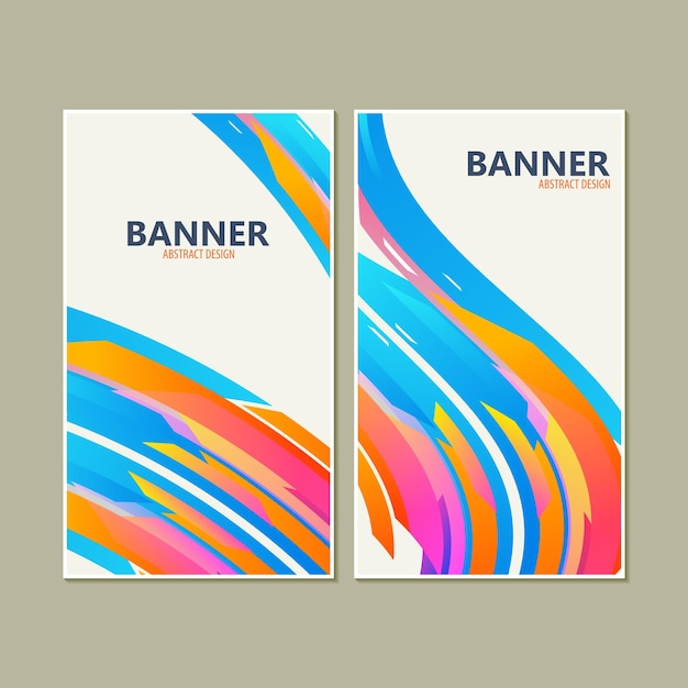 diseño de banner de onda abstracto y colorido
