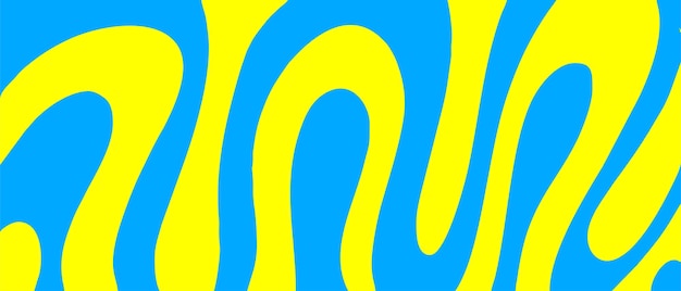 diseño de banner de onda líquida fondo azul y amarillo diseño de estilo plano