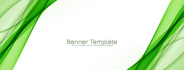 Vector diseño de banner de onda verde con estilo abstracto